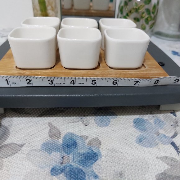 Ceramic Dipping Bowls Set of 6 with Tray Or Bowls for Side Dishes Cute Practical - Picture 7 of 8